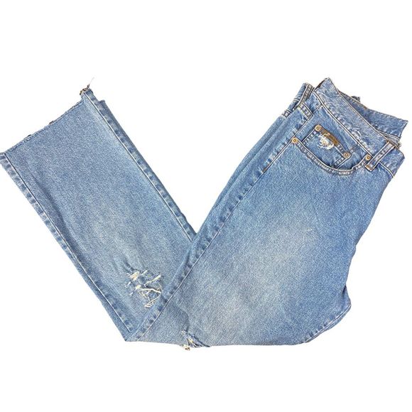 Vintage 90’s CK | Calvin Klein Distressed Mid Wash Jeans - Size 10 - Picture 3 of 10